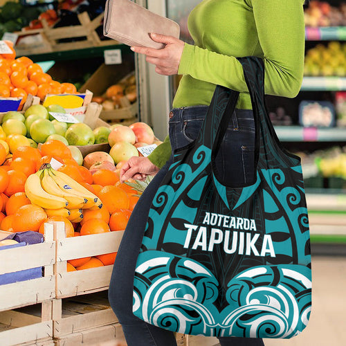 Aotearoa Tapuika Grocery Bag New Zealand Traditional Maori Pattern