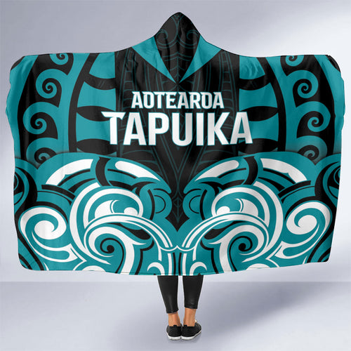 Aotearoa Tapuika Hooded Blanket New Zealand Traditional Maori Pattern