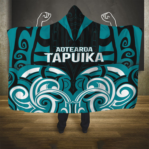 Aotearoa Tapuika Hooded Blanket New Zealand Traditional Maori Pattern
