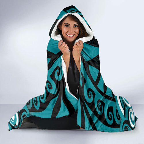 Aotearoa Tapuika Hooded Blanket New Zealand Traditional Maori Pattern