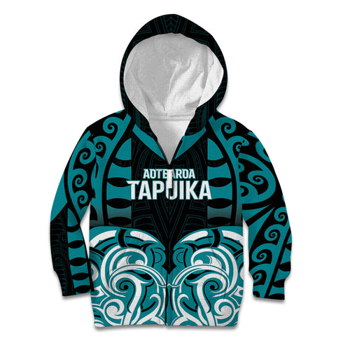 Custom Aotearoa Tapuika Kid Hoodie New Zealand Traditional Maori Pattern