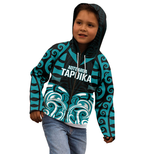 Custom Aotearoa Tapuika Kid Hoodie New Zealand Traditional Maori Pattern