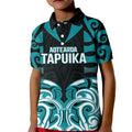 Custom Aotearoa Tapuika Kid Polo Shirt New Zealand Traditional Maori Pattern