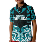 Custom Aotearoa Tapuika Kid Polo Shirt New Zealand Traditional Maori Pattern