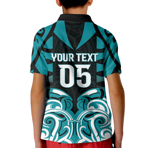 Custom Aotearoa Tapuika Kid Polo Shirt New Zealand Traditional Maori Pattern