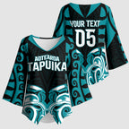 Custom Aotearoa Tapuika Kimono Sleeve Blouse New Zealand Traditional Maori Pattern