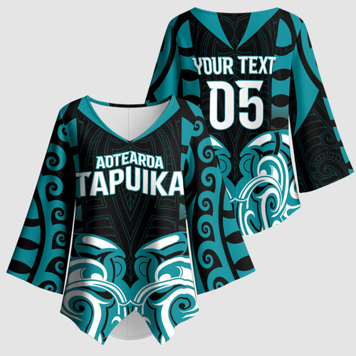 Custom Aotearoa Tapuika Kimono Sleeve Blouse New Zealand Traditional Maori Pattern