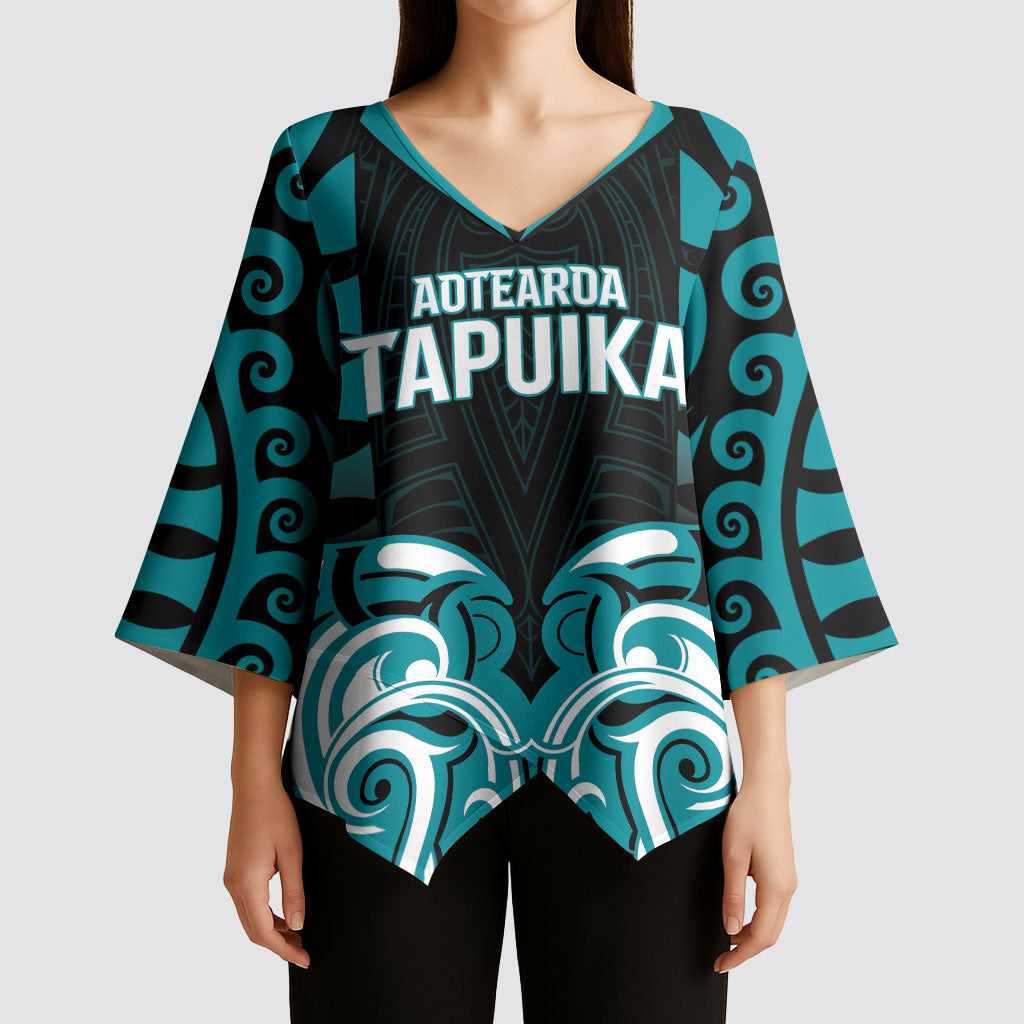 Custom Aotearoa Tapuika Kimono Sleeve Blouse New Zealand Traditional Maori Pattern
