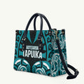 Aotearoa Tapuika Leather Bag New Zealand Traditional Maori Pattern