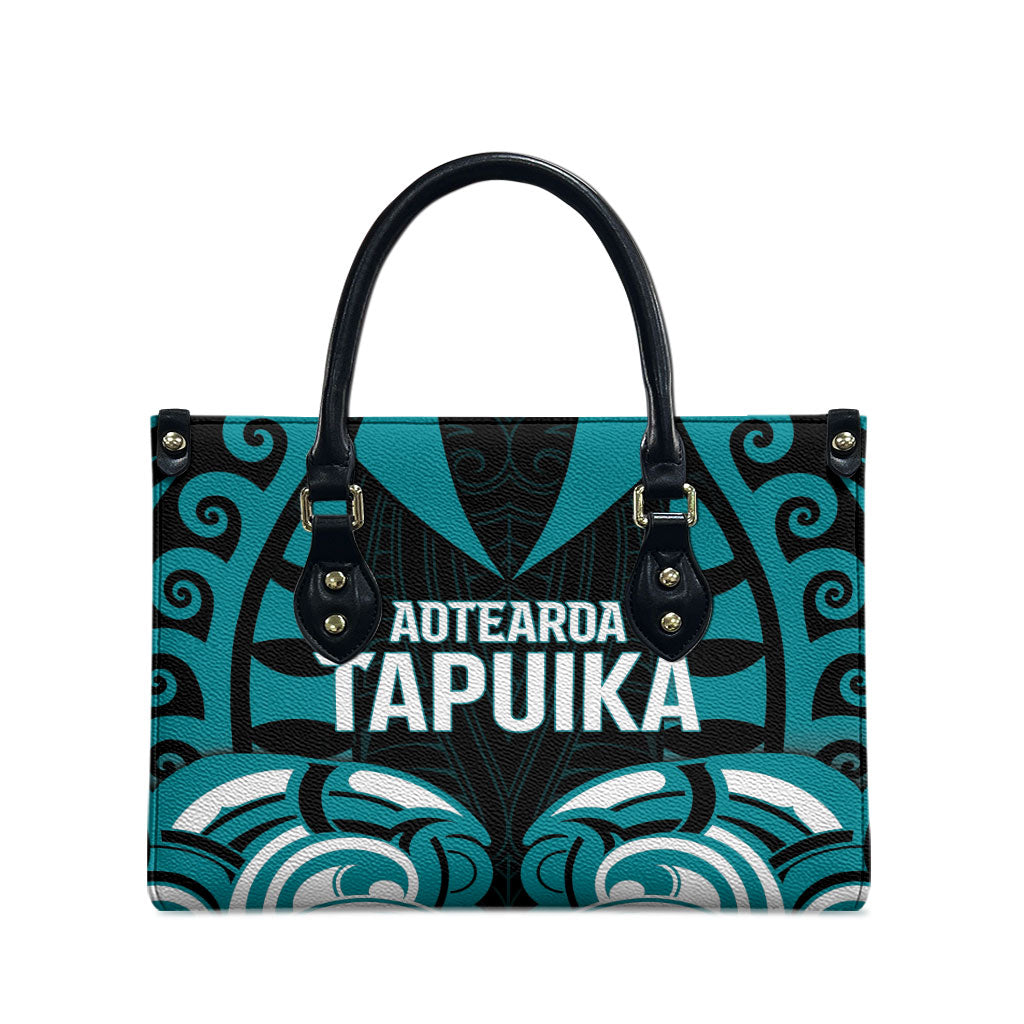 Aotearoa Tapuika Leather Bag New Zealand Traditional Maori Pattern
