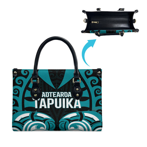 Aotearoa Tapuika Leather Bag New Zealand Traditional Maori Pattern
