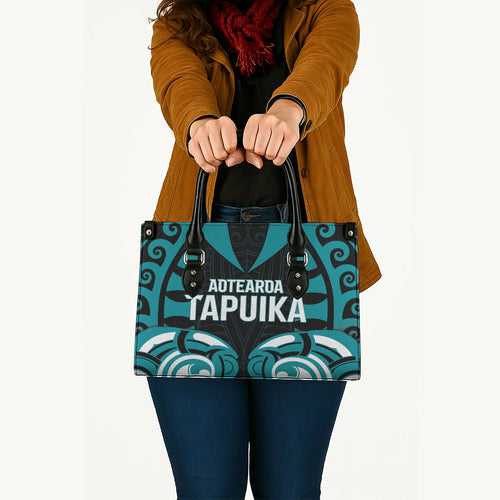 Aotearoa Tapuika Leather Bag New Zealand Traditional Maori Pattern