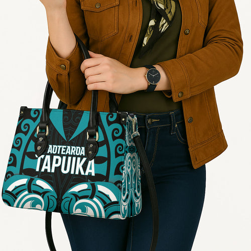 Aotearoa Tapuika Leather Bag New Zealand Traditional Maori Pattern