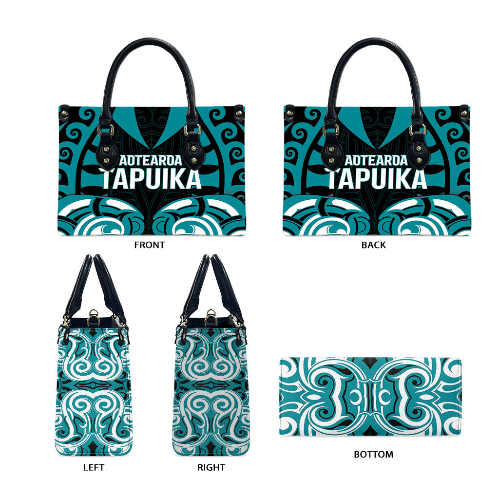Aotearoa Tapuika Leather Bag New Zealand Traditional Maori Pattern