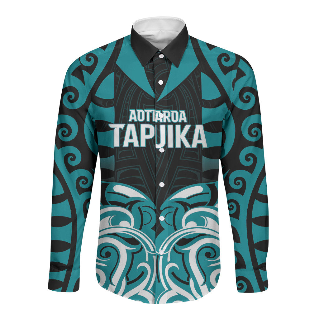 Custom Aotearoa Tapuika Long Sleeve Button Shirt New Zealand Traditional Maori Pattern