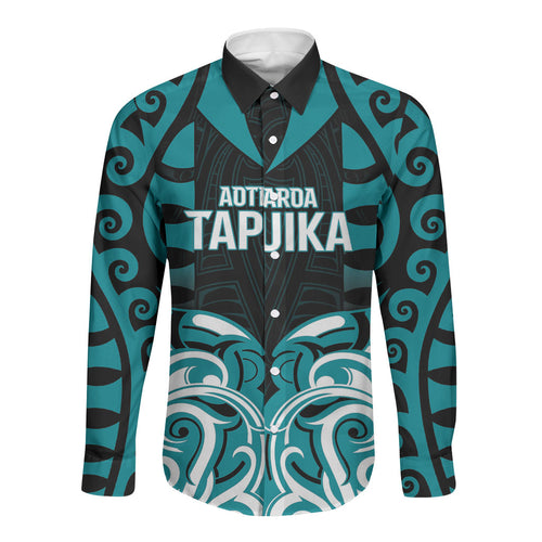 Custom Aotearoa Tapuika Long Sleeve Button Shirt New Zealand Traditional Maori Pattern