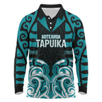 Custom Aotearoa Tapuika Long Sleeve Polo Shirt New Zealand Traditional Maori Pattern