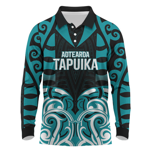 Custom Aotearoa Tapuika Long Sleeve Polo Shirt New Zealand Traditional Maori Pattern
