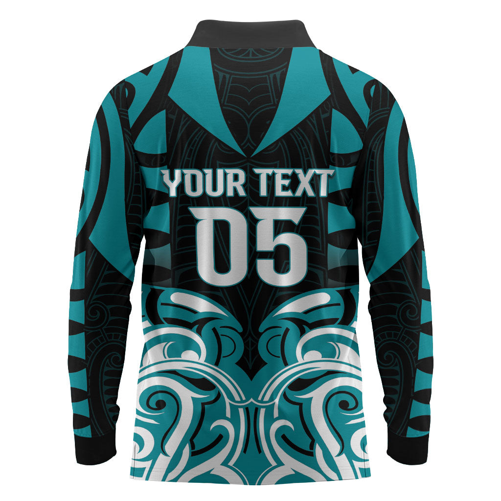 Custom Aotearoa Tapuika Long Sleeve Polo Shirt New Zealand Traditional Maori Pattern