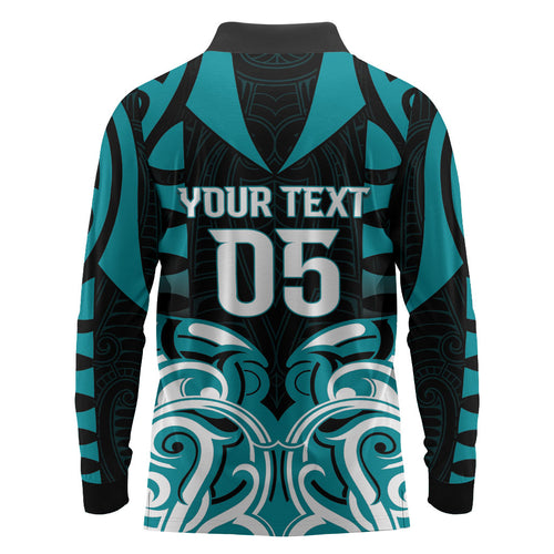 Custom Aotearoa Tapuika Long Sleeve Polo Shirt New Zealand Traditional Maori Pattern