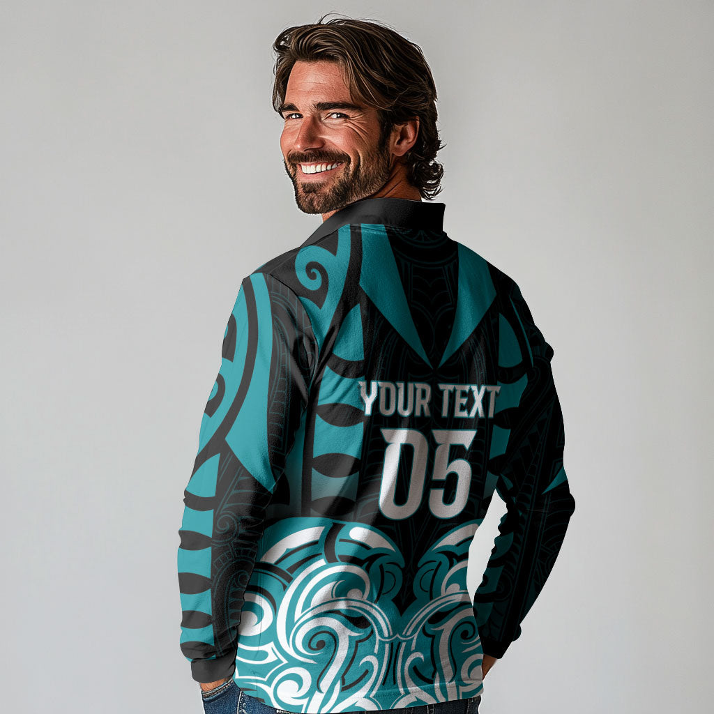 Custom Aotearoa Tapuika Long Sleeve Polo Shirt New Zealand Traditional Maori Pattern