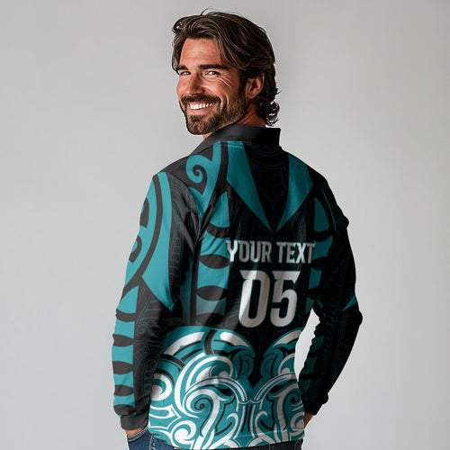 Custom Aotearoa Tapuika Long Sleeve Polo Shirt New Zealand Traditional Maori Pattern