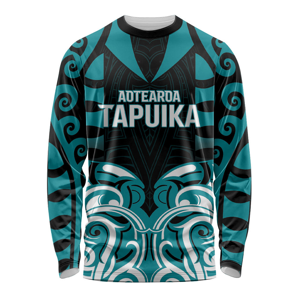 Custom Aotearoa Tapuika Long Sleeve Shirt New Zealand Traditional Maori Pattern