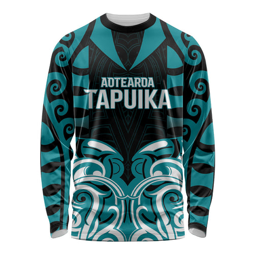 Custom Aotearoa Tapuika Long Sleeve Shirt New Zealand Traditional Maori Pattern