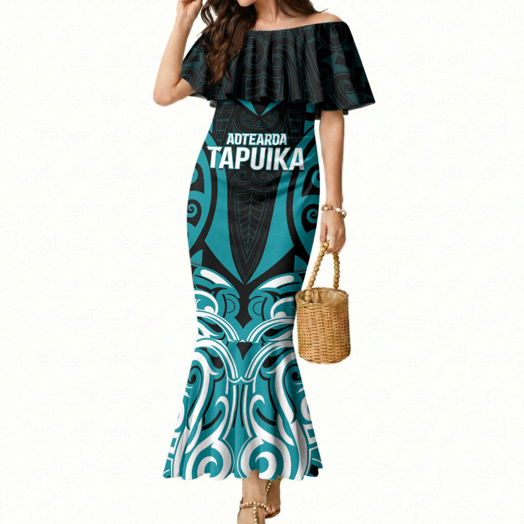 Custom Aotearoa Tapuika Mermaid Dress New Zealand Traditional Maori Pattern