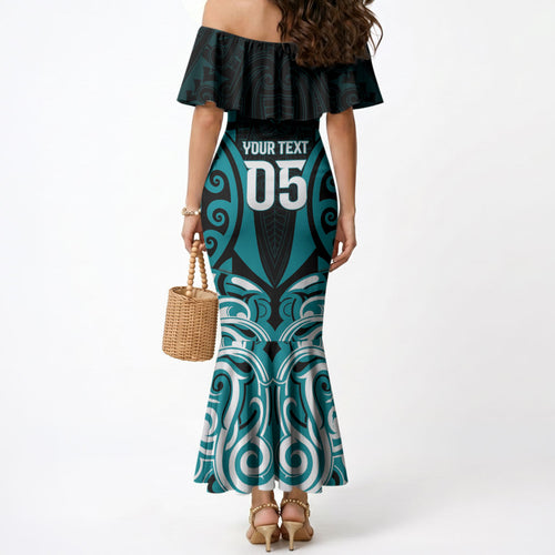 Custom Aotearoa Tapuika Mermaid Dress New Zealand Traditional Maori Pattern
