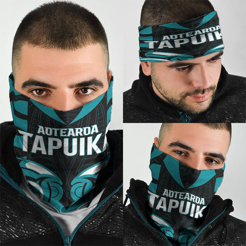 Aotearoa Tapuika Neck Gaiter New Zealand Traditional Maori Pattern