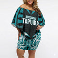 Custom Aotearoa Tapuika Off Shoulder Short Dress New Zealand Traditional Maori Pattern