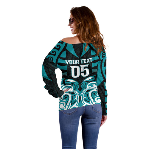 Custom Aotearoa Tapuika Off Shoulder Sweater New Zealand Traditional Maori Pattern