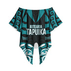 Custom Aotearoa Tapuika Off Shoulder Wrap Waist Top New Zealand Traditional Maori Pattern