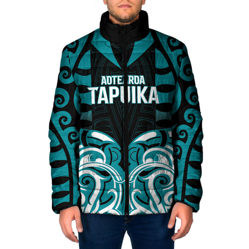 Custom Aotearoa Tapuika Padded Jacket New Zealand Traditional Maori Pattern