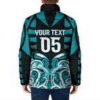 Custom Aotearoa Tapuika Padded Jacket New Zealand Traditional Maori Pattern