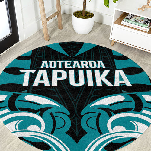 Aotearoa Tapuika Round Carpet New Zealand Traditional Maori Pattern