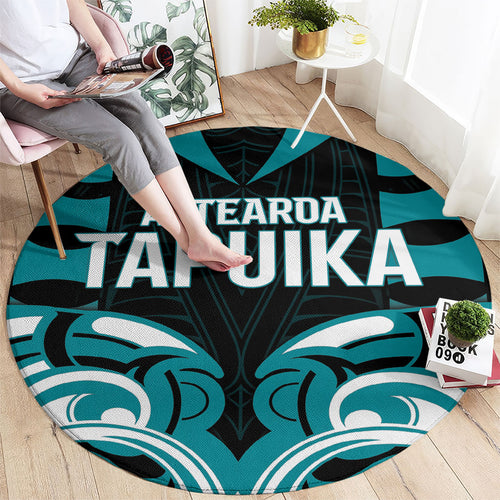 Aotearoa Tapuika Round Carpet New Zealand Traditional Maori Pattern