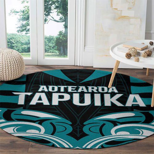 Aotearoa Tapuika Round Carpet New Zealand Traditional Maori Pattern