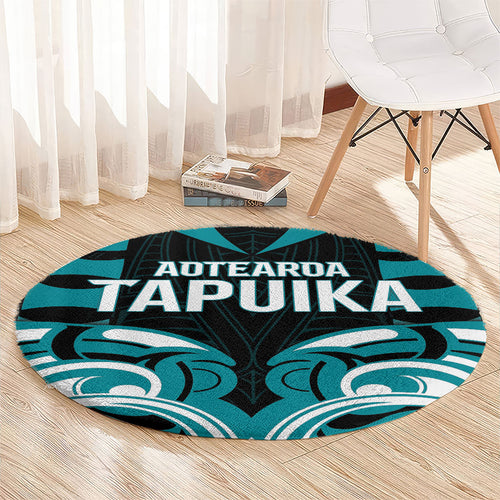 Aotearoa Tapuika Round Carpet New Zealand Traditional Maori Pattern