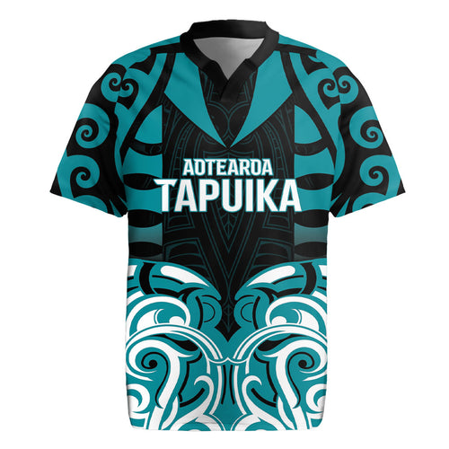 Custom Aotearoa Tapuika Rugby Jersey New Zealand Traditional Maori Pattern