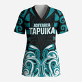 Custom Aotearoa Tapuika Scrub Top New Zealand Traditional Maori Pattern