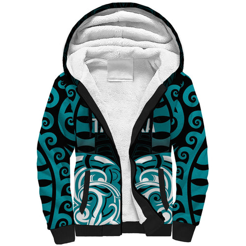 Custom Aotearoa Tapuika Sherpa Hoodie New Zealand Traditional Maori Pattern