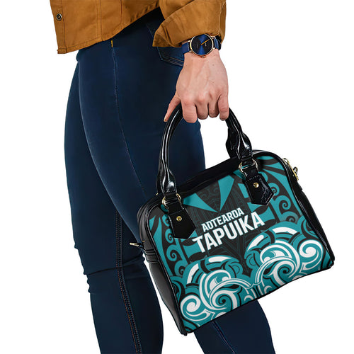 Aotearoa Tapuika Shoulder Handbag New Zealand Traditional Maori Pattern