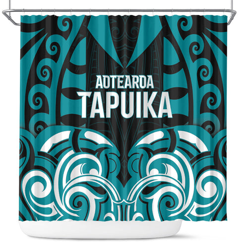 Aotearoa Tapuika Shower Curtain New Zealand Traditional Maori Pattern