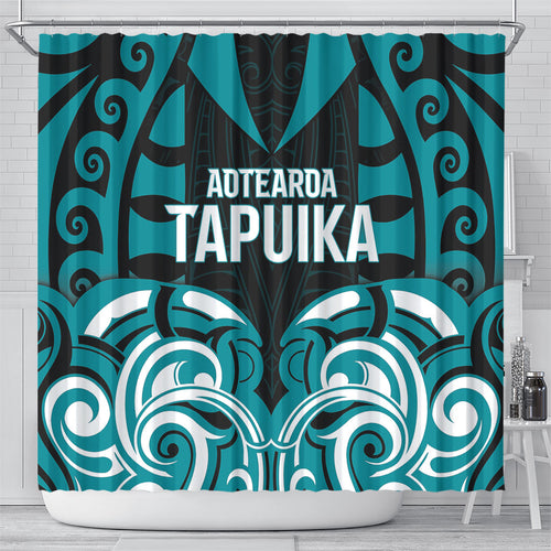 Aotearoa Tapuika Shower Curtain New Zealand Traditional Maori Pattern