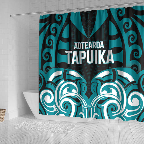 Aotearoa Tapuika Shower Curtain New Zealand Traditional Maori Pattern