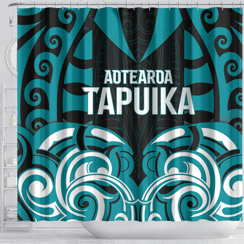 Aotearoa Tapuika Shower Curtain New Zealand Traditional Maori Pattern