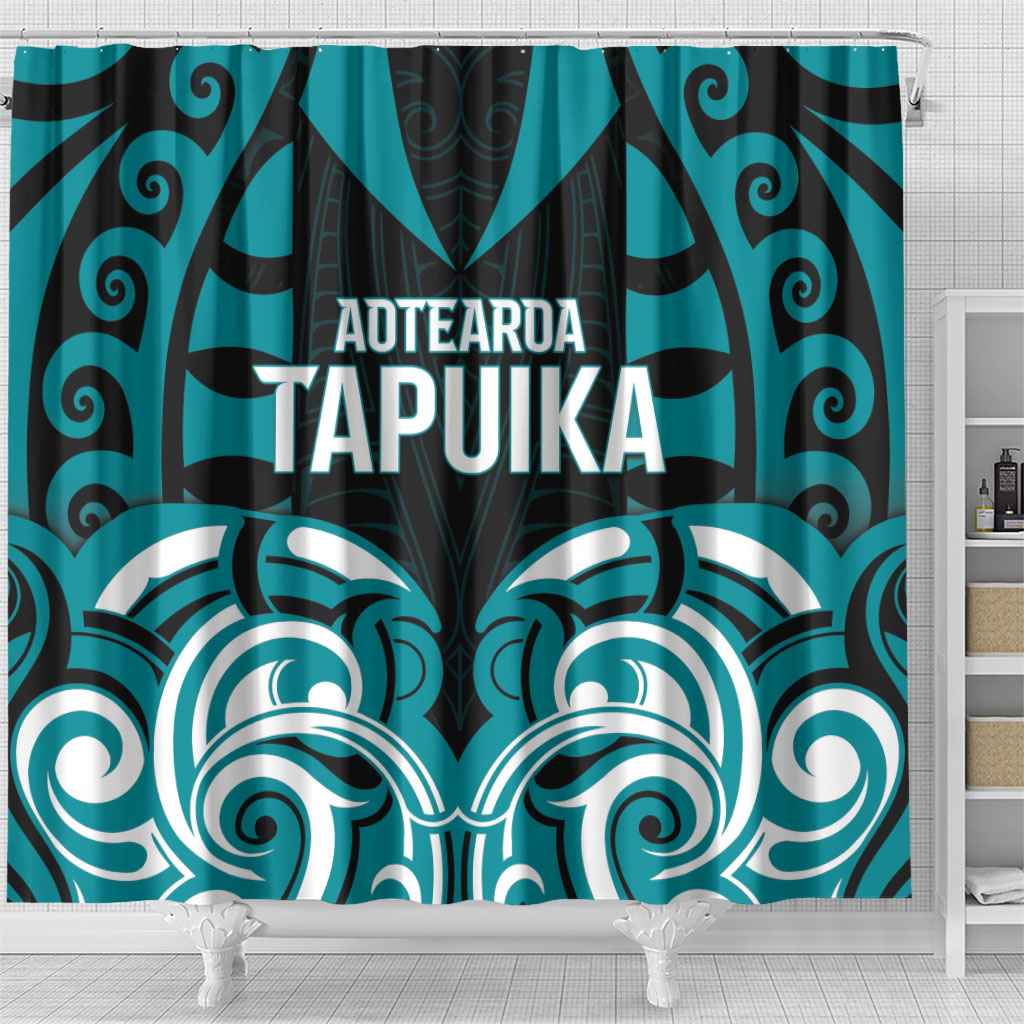 Aotearoa Tapuika Shower Curtain New Zealand Traditional Maori Pattern