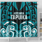 Aotearoa Tapuika Shower Curtain New Zealand Traditional Maori Pattern